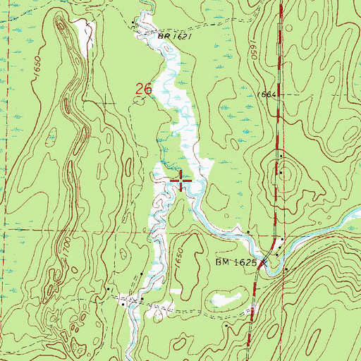 Topographic Map of North Branch Pine River, WI