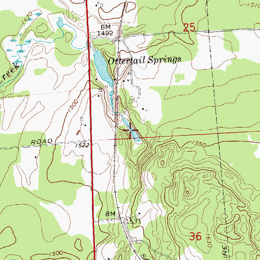 Topographic Map of Ottertail Springs, WI