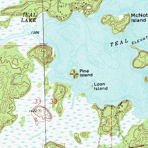 Topographic Map of Pine Island, WI