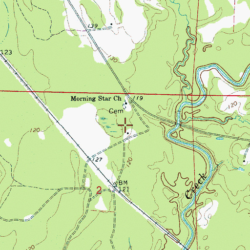 Topographic Map of Morning Star Missionary Baptist Church, AL