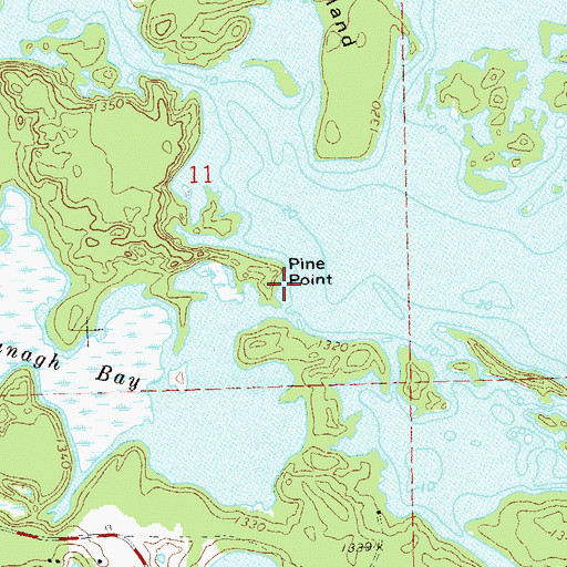 Topographic Map of Pine Point, WI