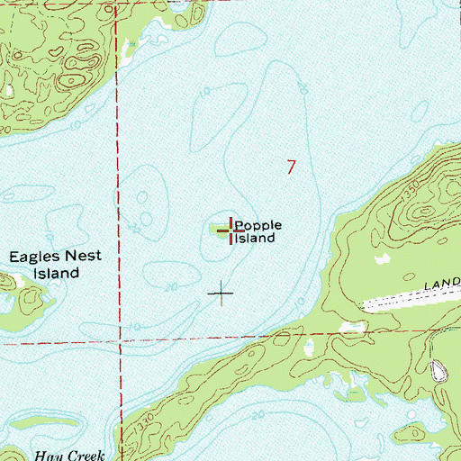 Topographic Map of Popple Island, WI