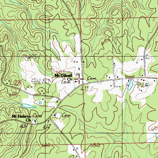 Topographic Map of Mount Gilead Primitive Baptist Church, AL