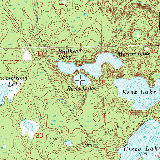 Topographic Map of Rana Lake, WI