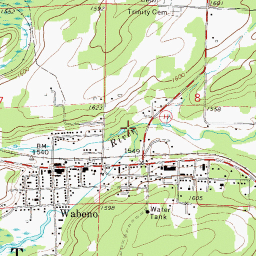 Topographic Map of Range Line Creek, WI