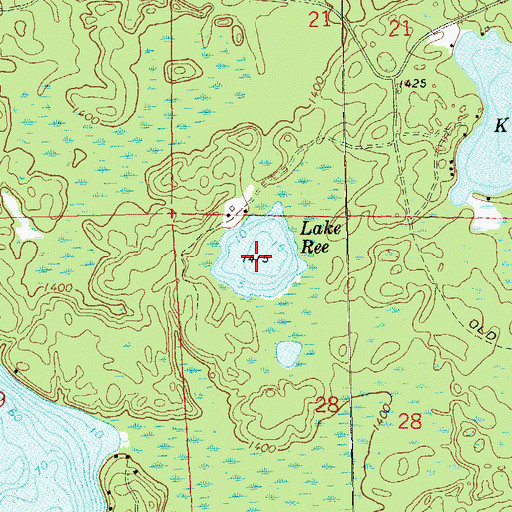Topographic Map of Lake Ree, WI
