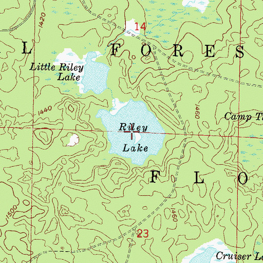 Topographic Map of Riley Lake, WI