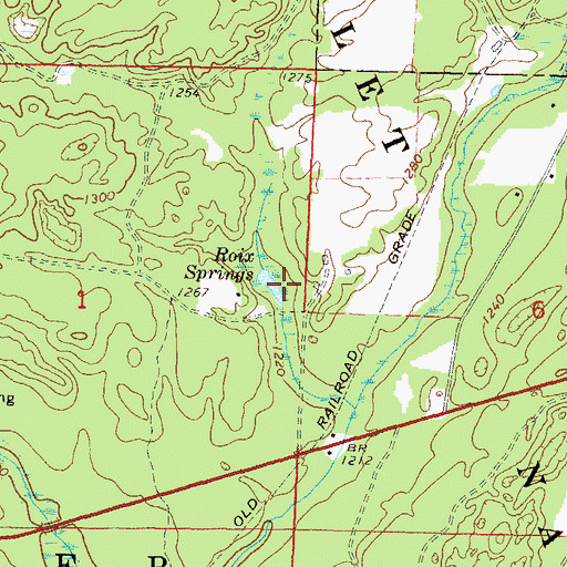 Topographic Map of Roix Springs, WI
