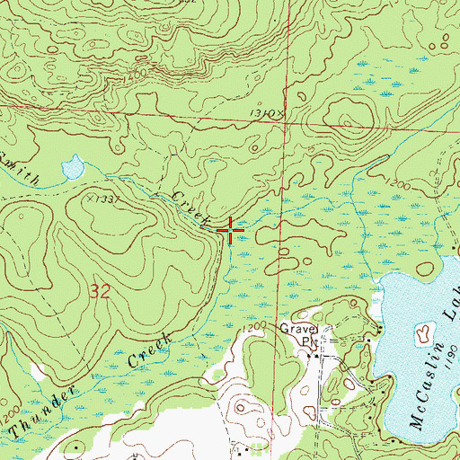Topographic Map of Smith Creek, WI