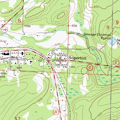 Topographic Map of Soperton, WI