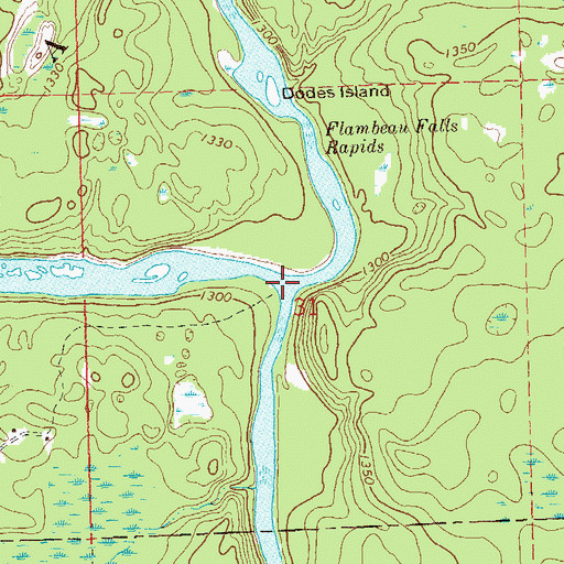 Topographic Map of South Fork Flambeau River, WI