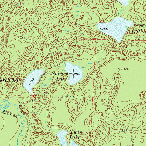 Topographic Map of Spruce Lake, WI