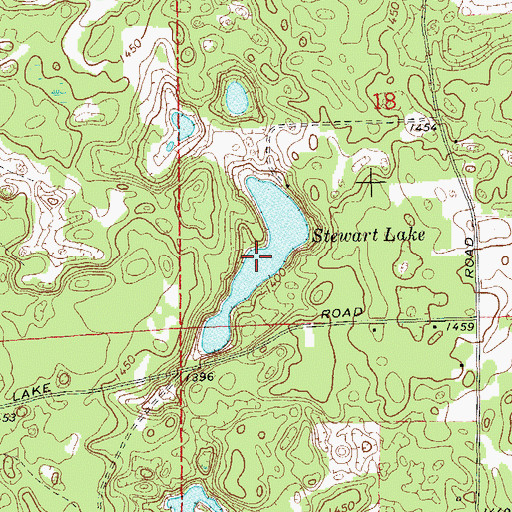 Topographic Map of Stewart Lake, WI
