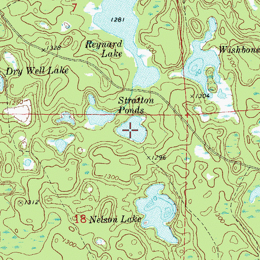 Topographic Map of Stratton Ponds, WI