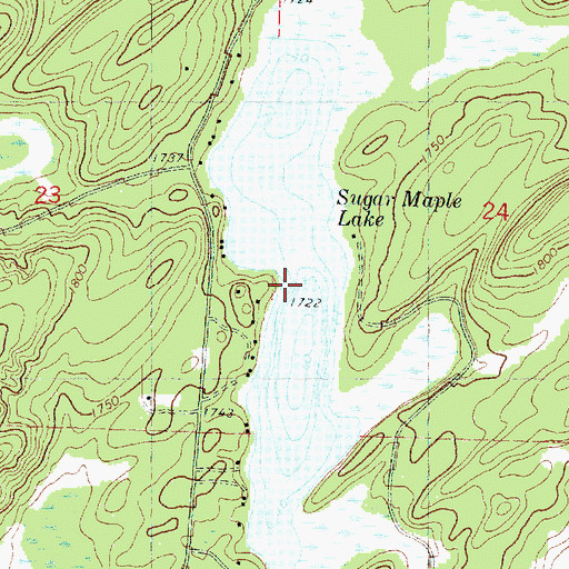 Topographic Map of Sugar Maple Lake, WI