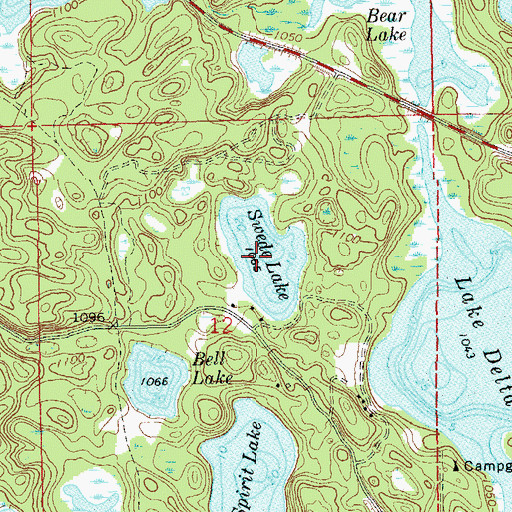Topographic Map of Swede Lake, WI
