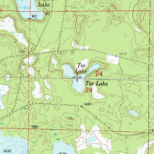 Topographic Map of Tee Lake, WI