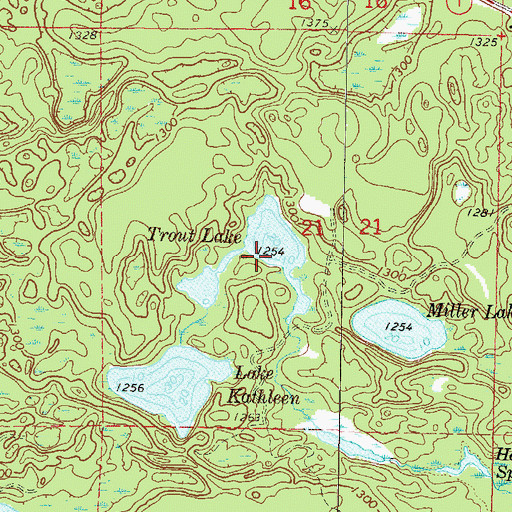 Topographic Map of Trout Lake, WI