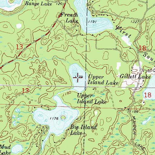 Topographic Map of Upper Island Lake, WI
