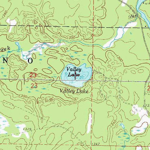 Topographic Map of Valley Lake, WI