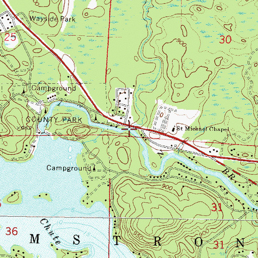 Topographic Map of Waupee Creek, WI