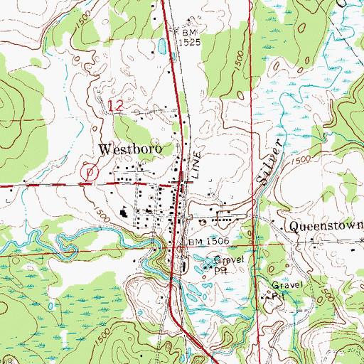 Topographic Map of Westboro, WI