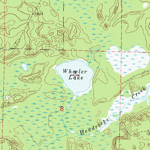 Topographic Map of Wheeler Lake, WI