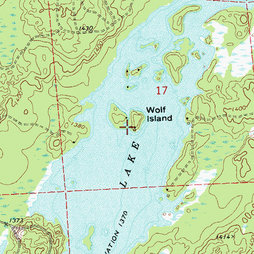Topographic Map of Wolf Island, WI