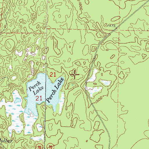 Topographic Map of Perch Lake Campground, WI