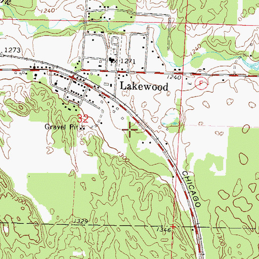 Topographic Map of Lakewood District Ranger Station, WI