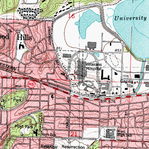 Topographic Map of University of Wisconsin Hospital and Clinics Heliport, WI