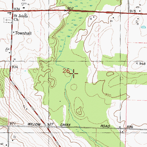 Topographic Map of Shawano County, WI