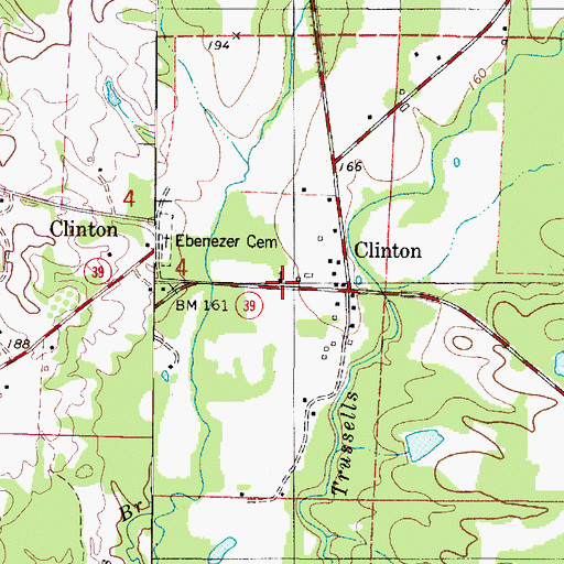 Topographic Map of Clinton Baptist Church, AL