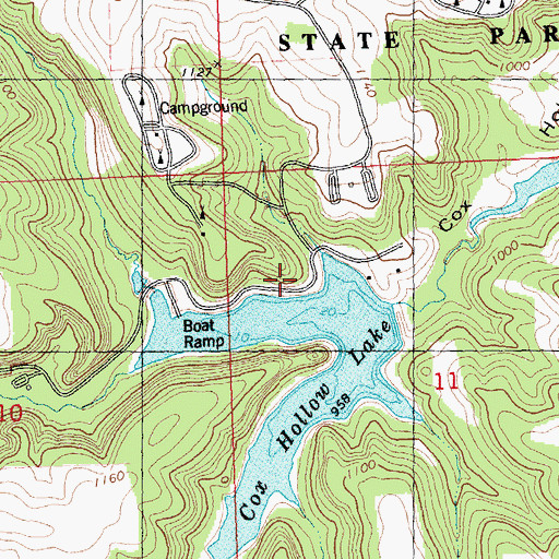 Topographic Map of Governor Dodge State Park, WI