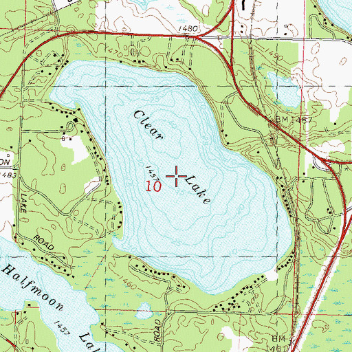 Topographic Map of Clear Lake, WI