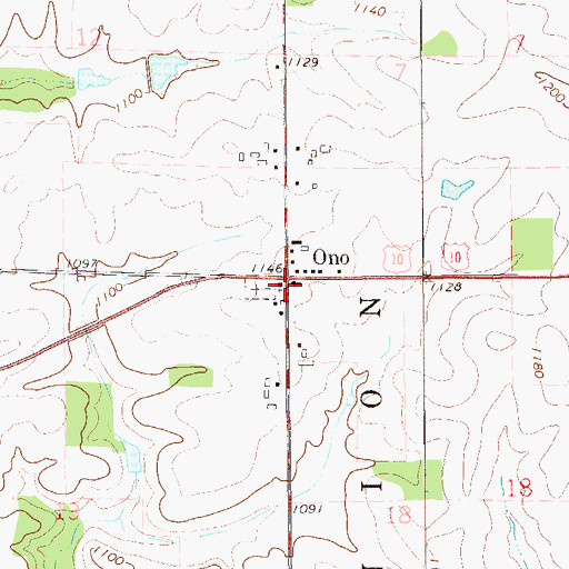 Topographic Map of Ono, WI