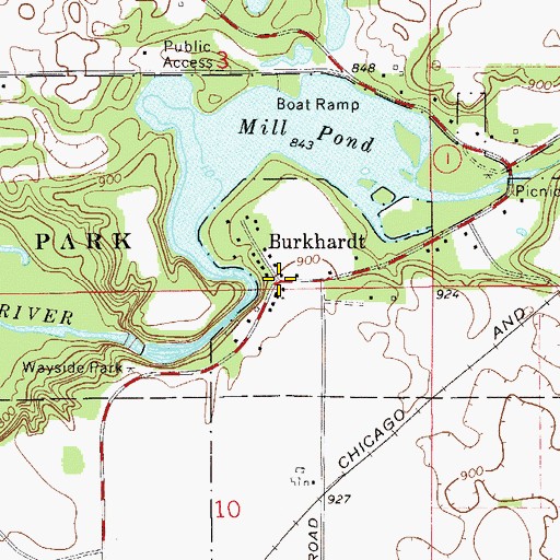 Topographic Map of Burkhardt, WI