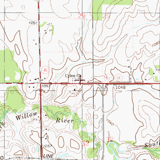Topographic Map of Cylon Church, WI