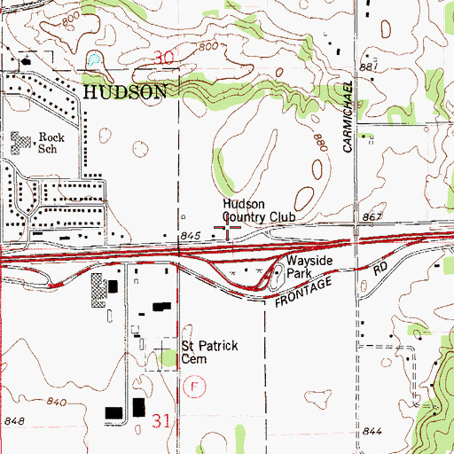 Topographic Map of Hudson Country Club, WI