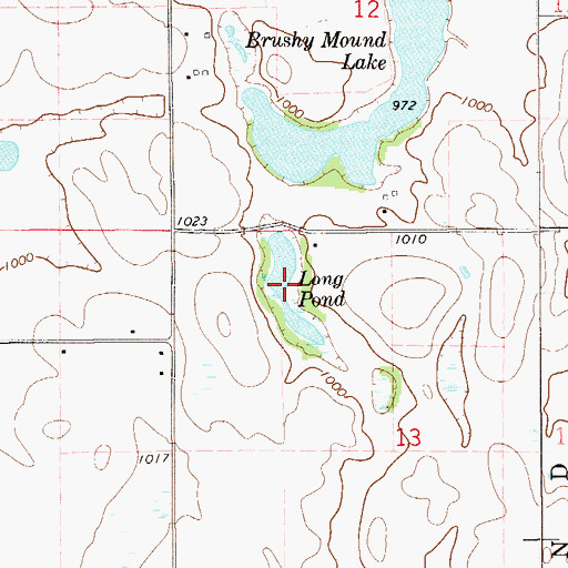Topographic Map of Long Pond, WI