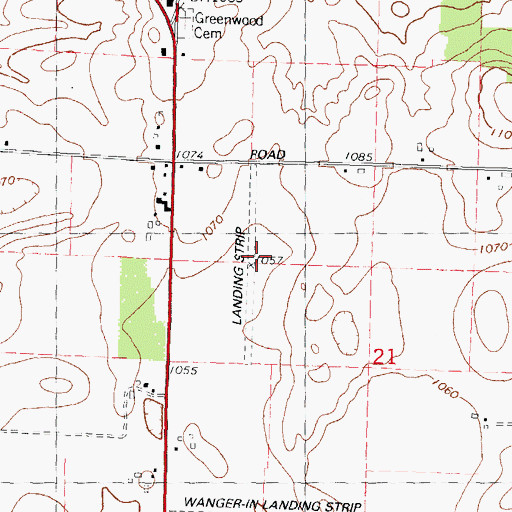 Topographic Map of Del Monte Airport, WI