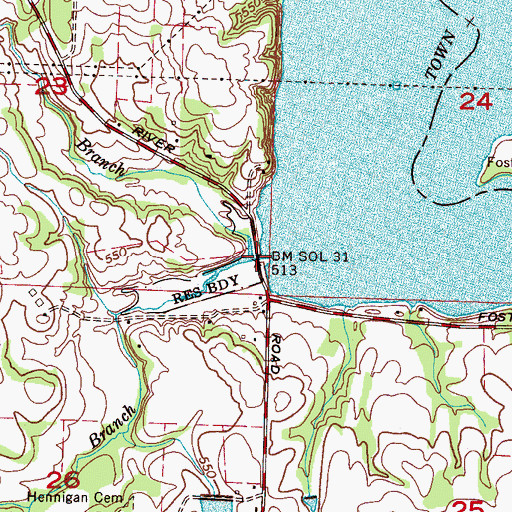 Topographic Map of North Fork Kittikaski Branch, AL