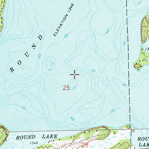 Topographic Map of Round Lake Seaplane Base, WI