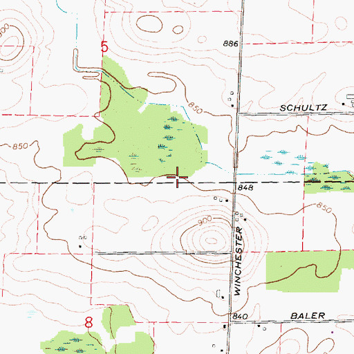 Topographic Map of Dalonia Airport, WI