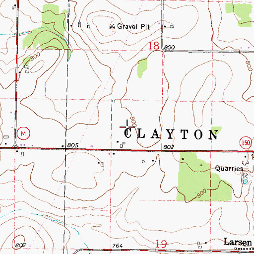 Topographic Map of Larson Airport, WI