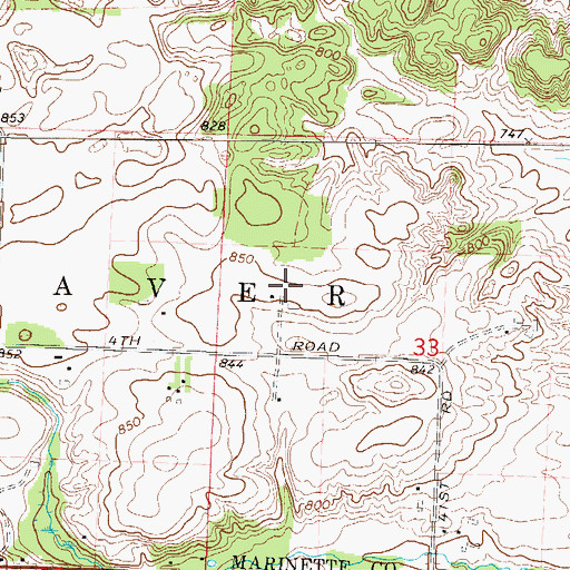 Topographic Map of Tachick Field, WI