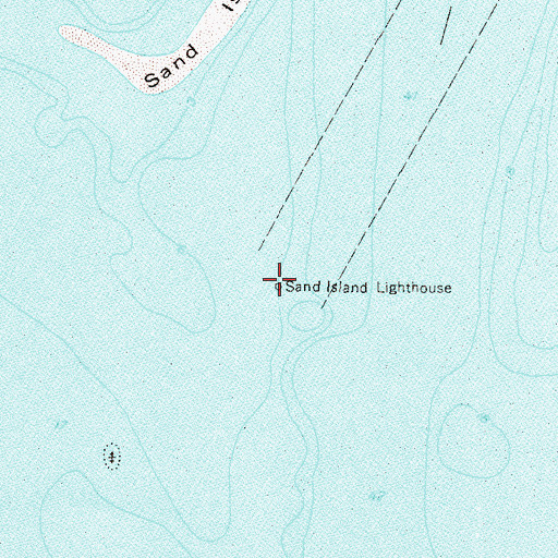 Topographic Map of Sand Island, AL