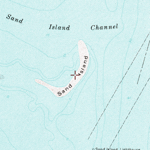 Topographic Map of Sand Island (historical), AL