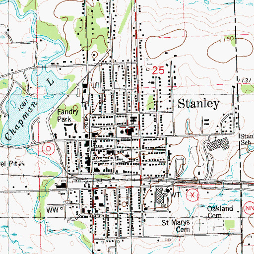 Topographic Map of Victory Memorial Hospital Heliport, WI