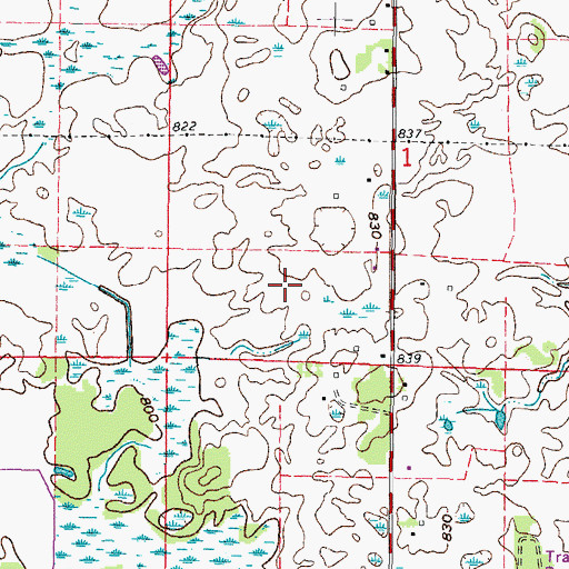 Topographic Map of Olson's Airport, WI